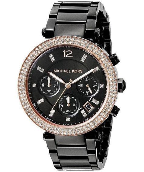 montre michael kors noire femme|michael kors ladies watch.